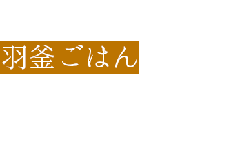 ここらで羽釜ごはんをご注文ください少々お時間をいただきます